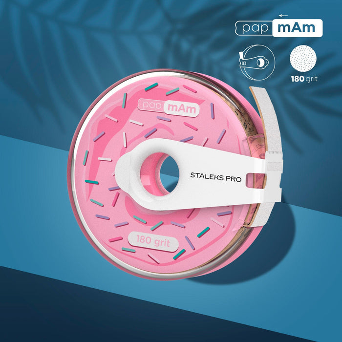 Staleks White disposable abrasive tape papmAm EXPERT 180 grit in a plastic case Nail file Staleks