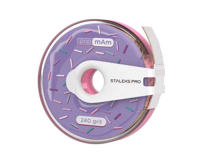 Staleks White disposable abrasive tape papmAm EXPERT 240 grit in a plastic case Nail file Staleks