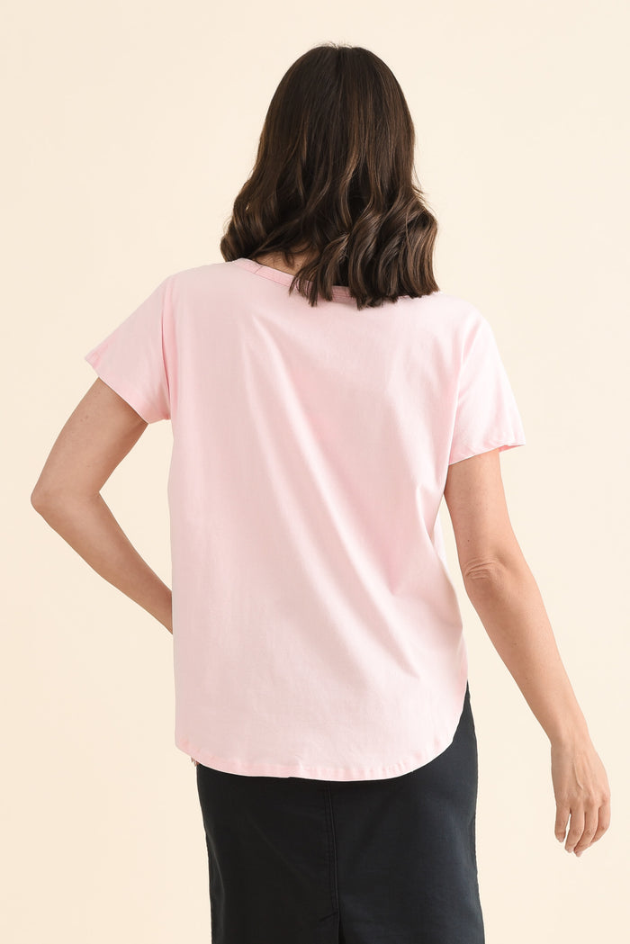 Stevie Pink Cotton Tee
