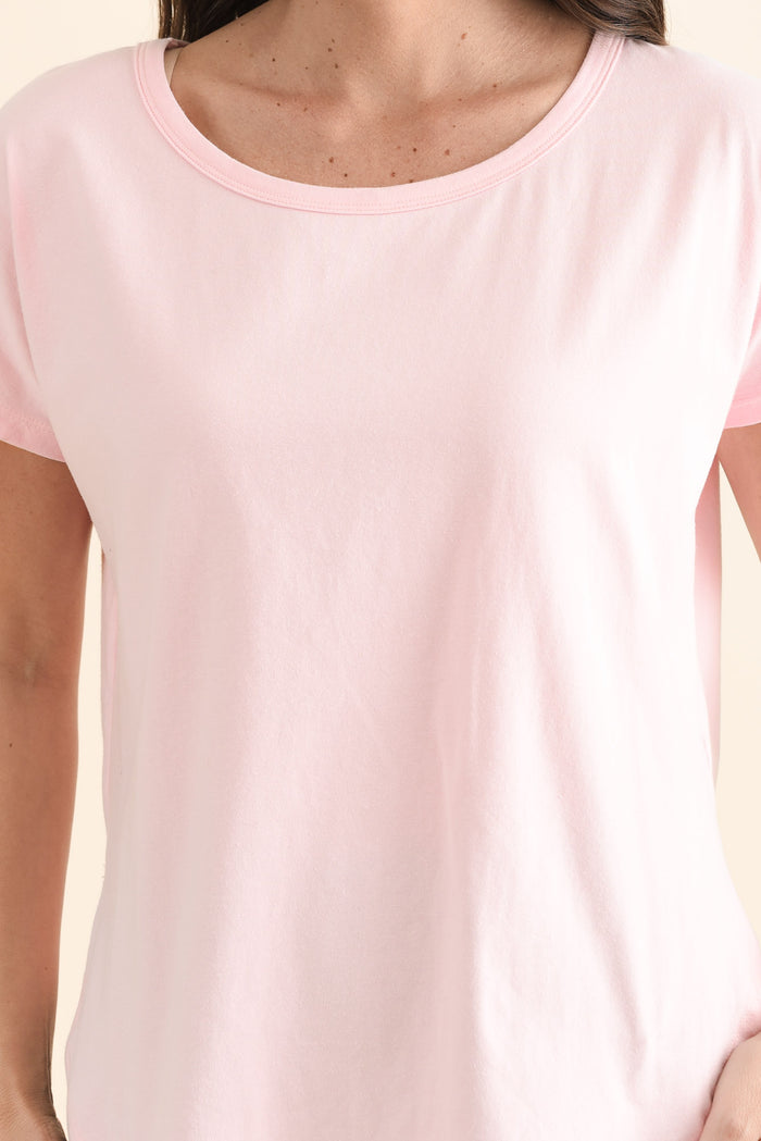 Stevie Pink Cotton Tee