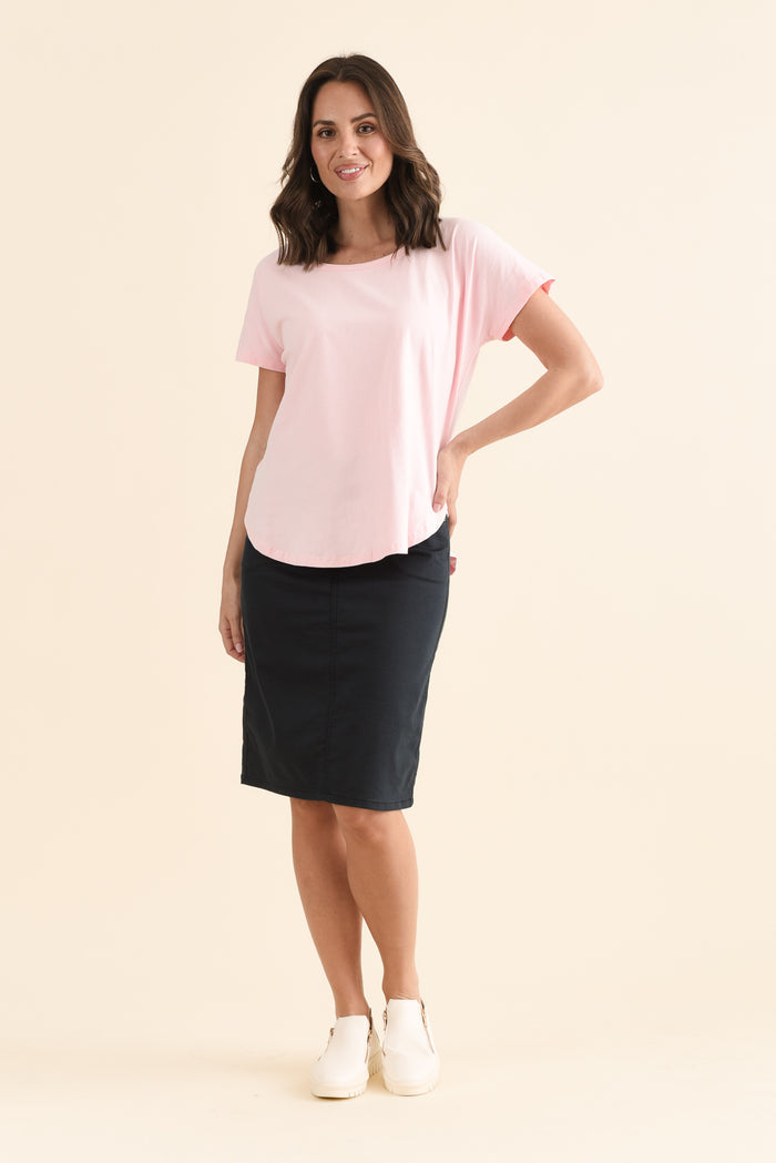 Stevie Pink Cotton Tee