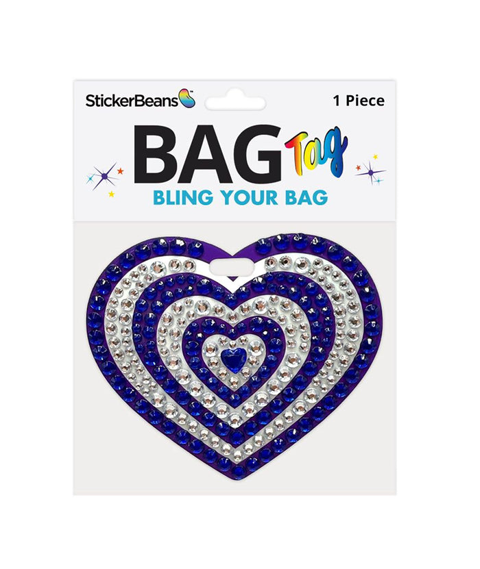 Sticker Beans Camp Spirit Heart Bag Tag Camp Sticker Beans Blue
