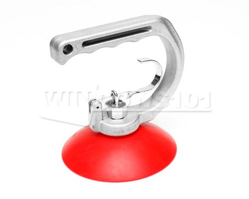 Suction Cup Single 5in/12cm With Metal Handle Red Silicone - Windows101