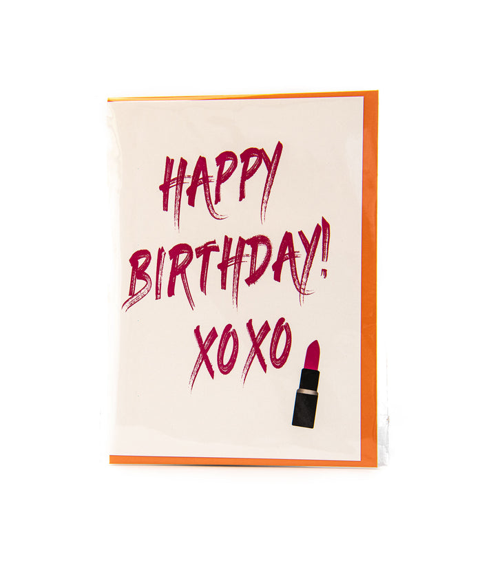 Sunny Marshmallow Happy Birthday XOXO Lipstick Card Accessories Sunny Marshmallow