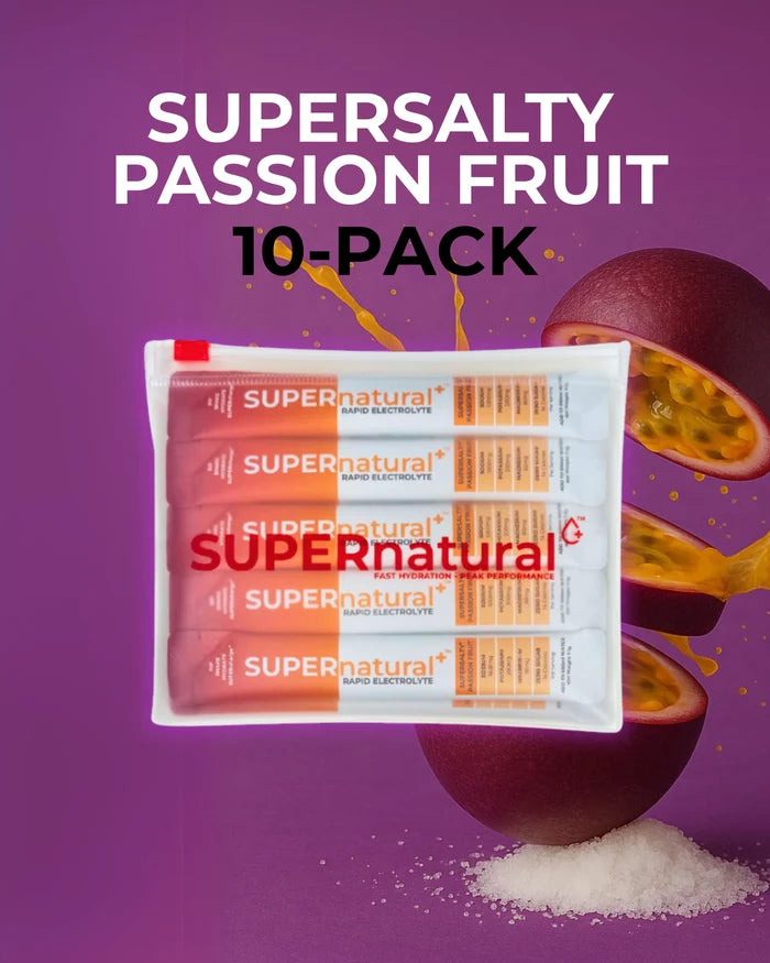 SUPERnatural+ SUPERsalty Electrolyte 71g - 10 Packs Passionfruit