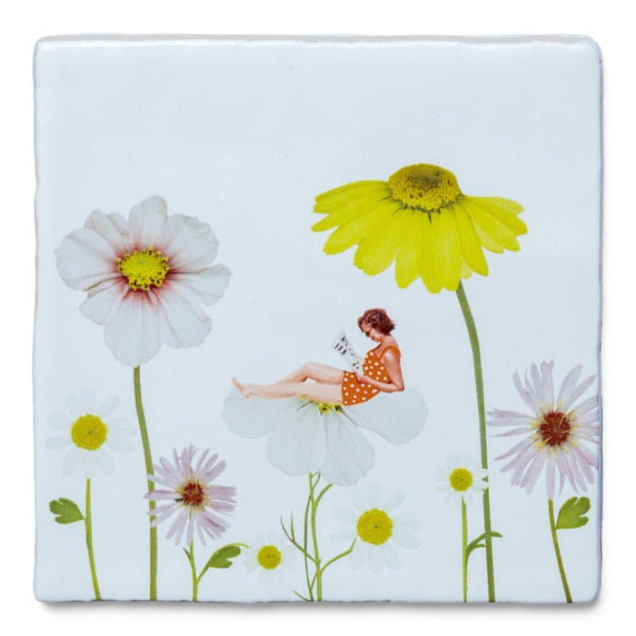 Surrounded by flowers | StoryTiles art on tile