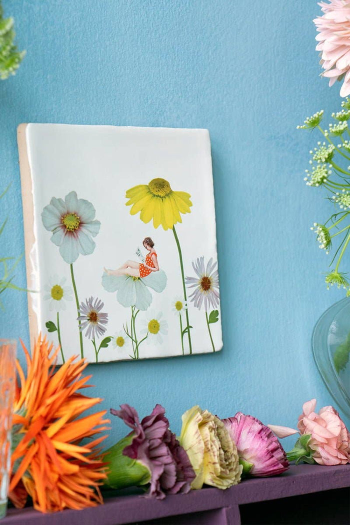 Surrounded by flowers | StoryTiles art on tile