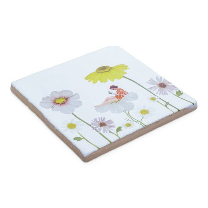 Surrounded by flowers | StoryTiles art on tile