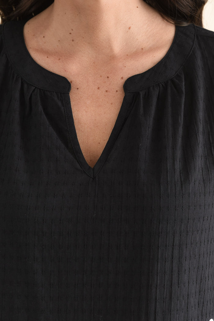 Sybella Black Trim Cotton Midi Dress