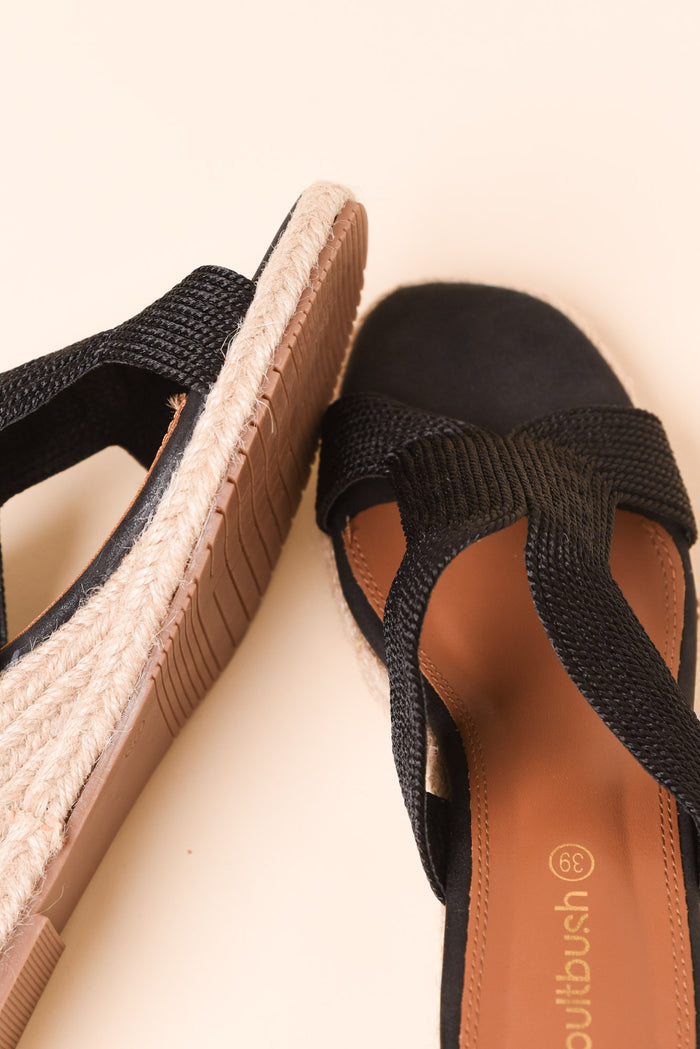 Talent Black Espadrille Wedge