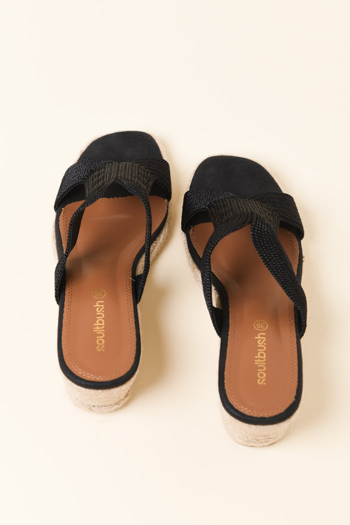 Talent Black Espadrille Wedge