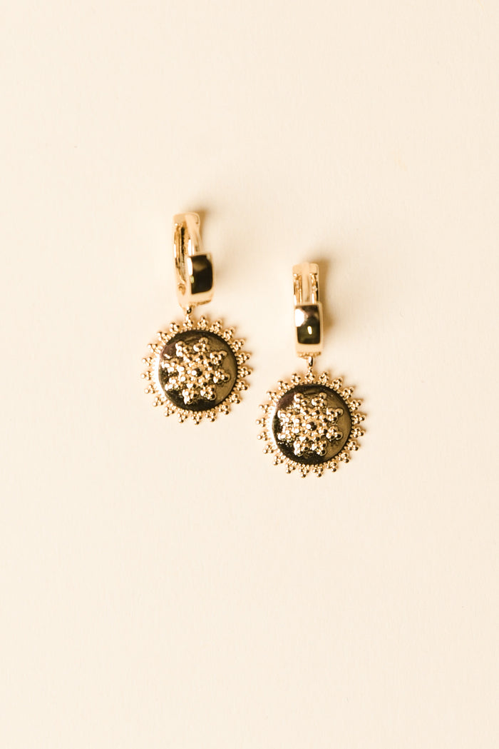 Tessa Gold Disc Drop Earrings