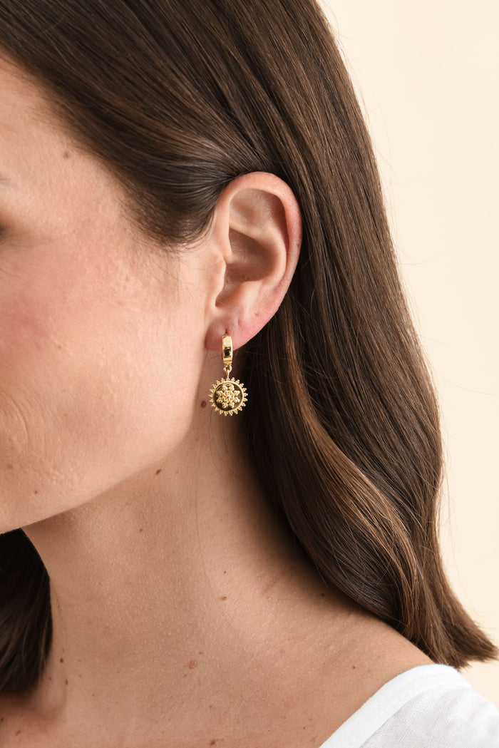 Tessa Gold Disc Drop Earrings