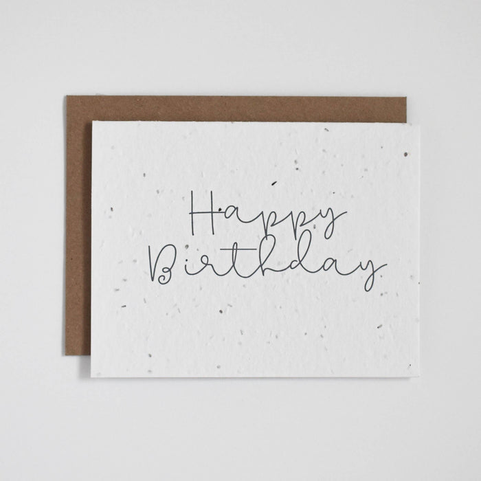 THE GOOD CARD Plantable Greeting Card - Happy Birthday - Cursive