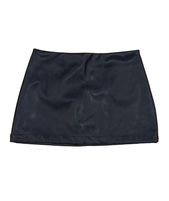 Theme Girls Sara Vegan Leather Mini Skirt Girls Casual Bottoms Theme-NYC Navy Y/XS (6X)