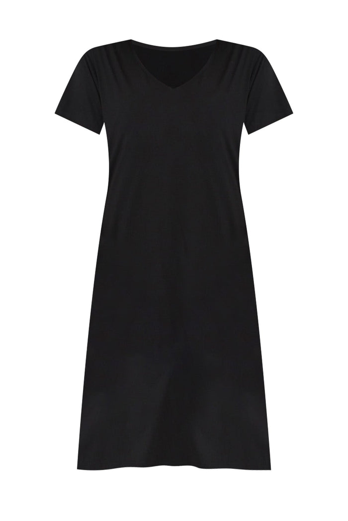 Tiffany Black Bamboo Tee Dress,ghost-mani