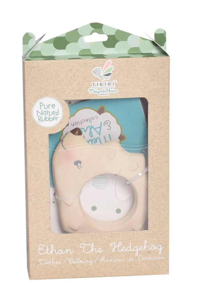 Tikiri Organic Natural Rubber Teether-Ethan the Hedgehog