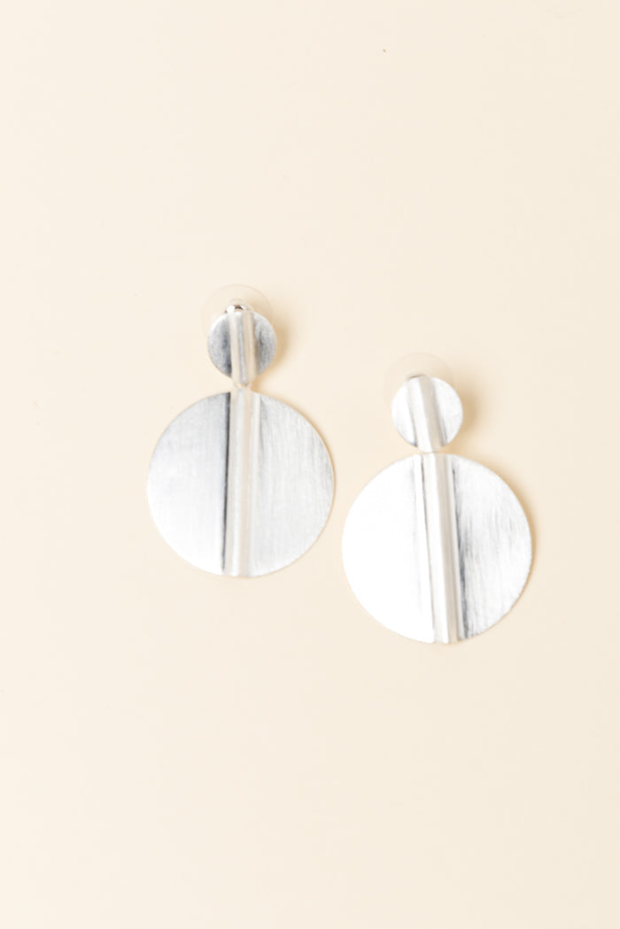 Tito Silver Circle Drop Earrings
