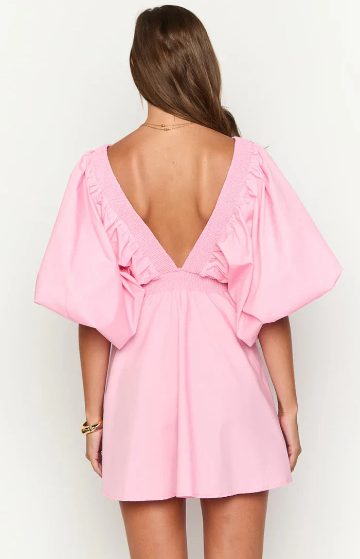 Torie Pink Short Sleeve Mini Dress