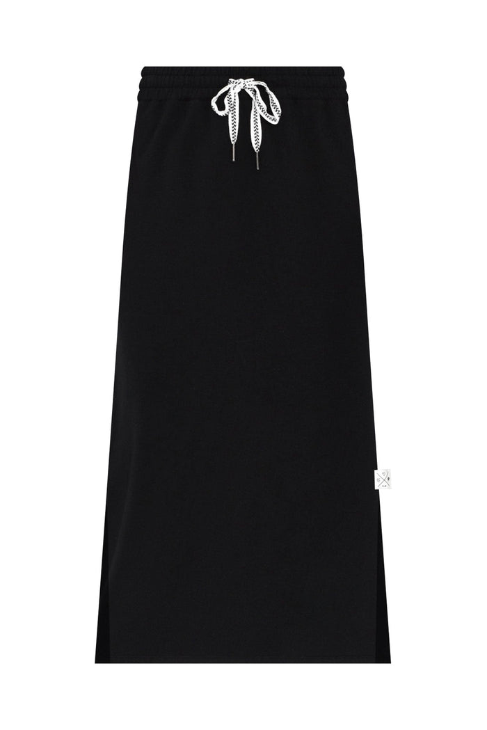 Travel Black Cotton Maxi Skirt,ghost-mani