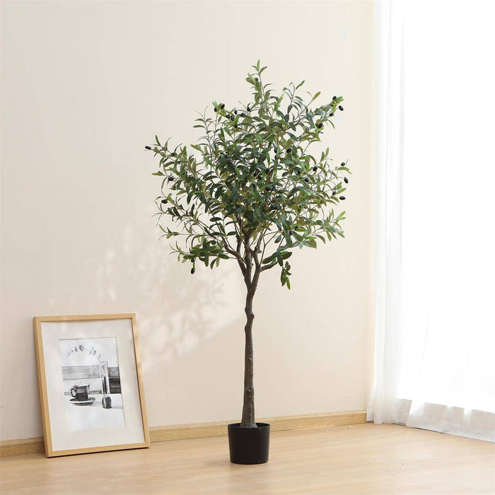 TRUU Artificial Potted Olive Tree, 63"H