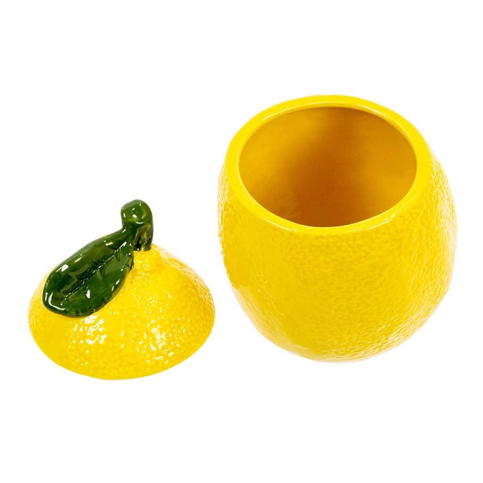 Truu Design Lemon Lidded Jar, 4"x3.5"x5.5", Ceramic