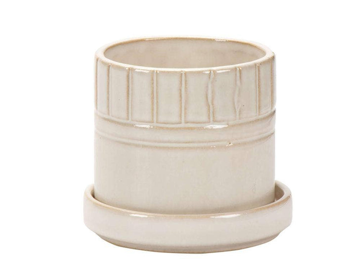 Truu Design Stylish Petra Ceramic Planter with Saucer