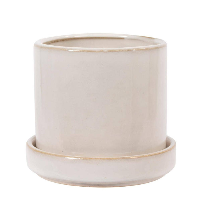 Truu Design Stylish Petra Ceramic Planter with Saucer