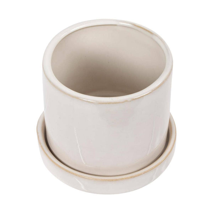 Truu Design Stylish Petra Ceramic Planter with Saucer