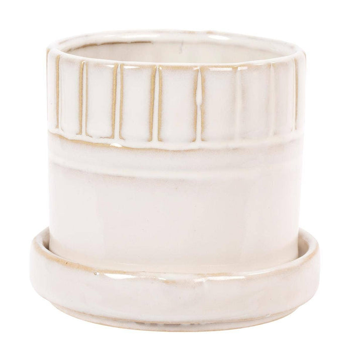 Truu Design Stylish Petra Ceramic Planter with Saucer