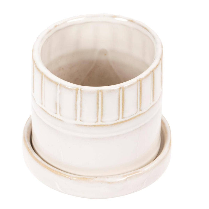 Truu Design Stylish Petra Ceramic Planter with Saucer