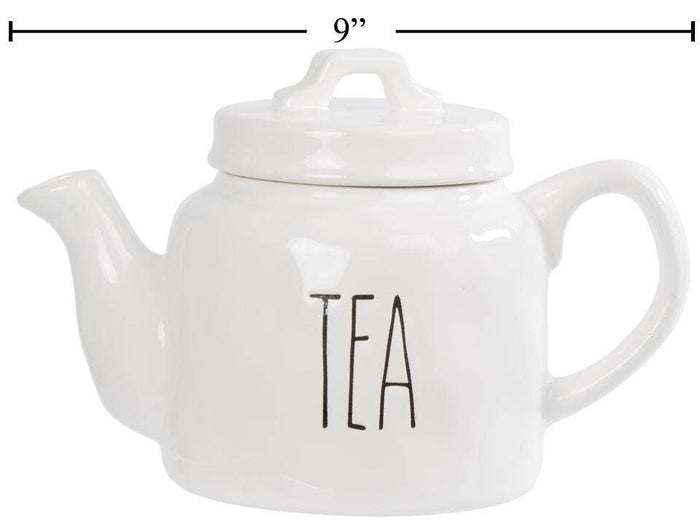 TRUU Farmhouse Modern Ceramic Teapot,D:3.35", 32.6oz, mailerbox
