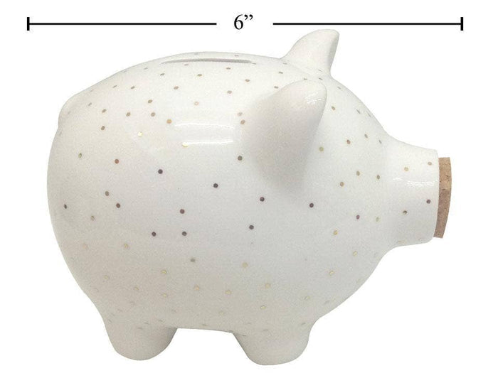 TRUU Pig Money Bank w/Cork, 6.1*4.1*4.9in, dolomite, white box