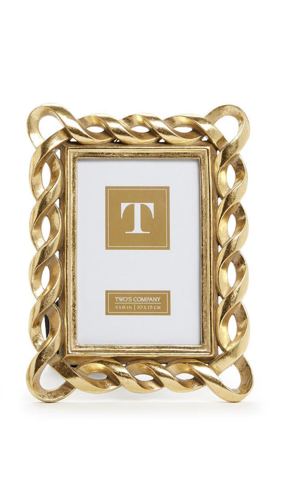 Two’s Company Gold Ribbon Photo Frame-4x6