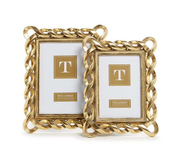 Two’s Company Gold Ribbon Photo Frame-4x6