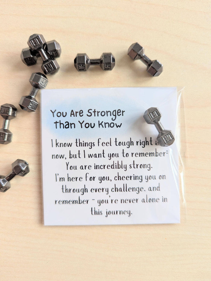 UPLIFTED Encouragement Card with Tiny Dumbbell for Tough Times