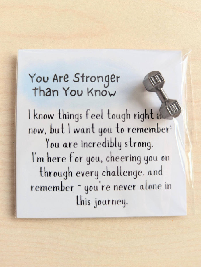 UPLIFTED Encouragement Card with Tiny Dumbbell for Tough Times