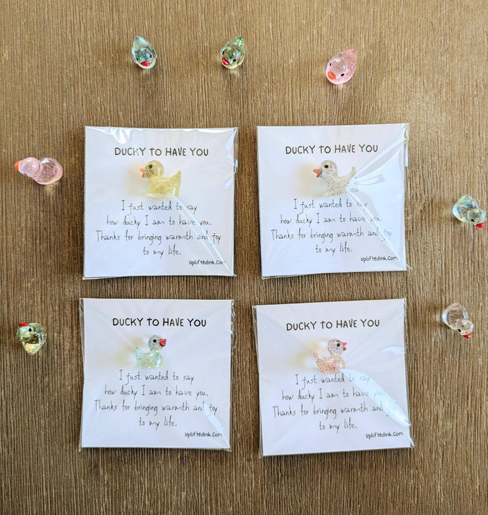 UPLIFTED INK Ducky to Have You Card with Duck Figurine & Custom Message