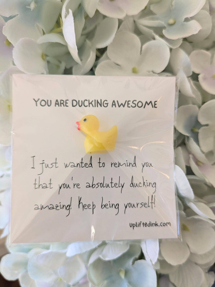 UPLIFTED INK Handmade Funny Duck Greeting Card with Keepsake