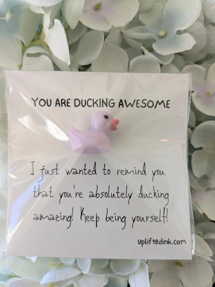 UPLIFTED INK Handmade Funny Duck Greeting Card with Keepsake