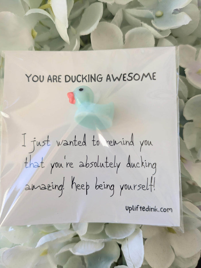 UPLIFTED INK Handmade Funny Duck Greeting Card with Keepsake