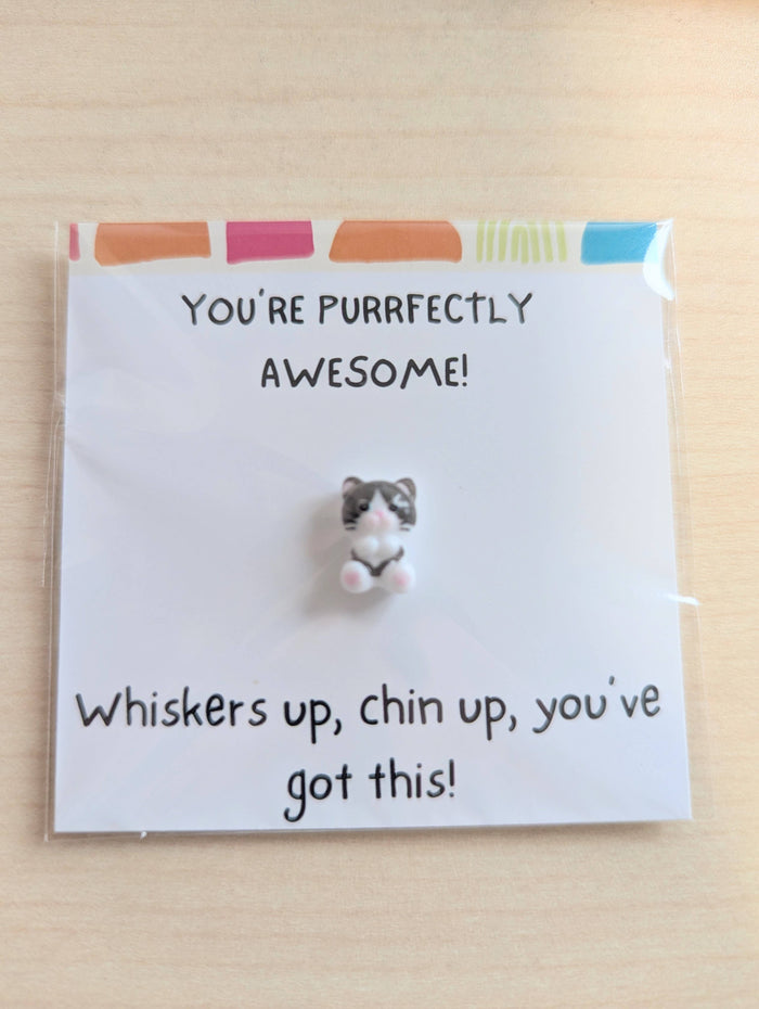 UPLIFTED INK You've Got This Card with Cat Figurine & Custom Message