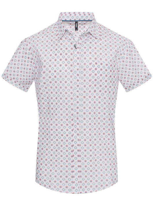 URBAN FITZ TOKU Vintage-Inspired Floral Print Short-Sleeve Shirt