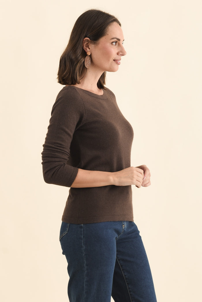 Valery Chocolate Wool Cashmere Jumper