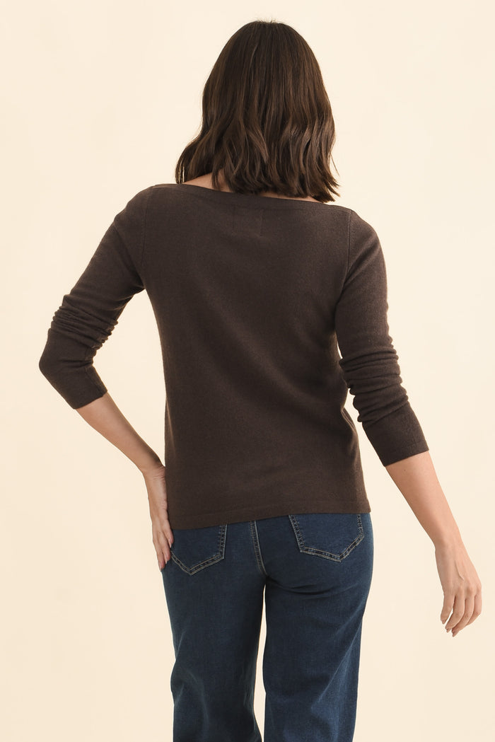 Valery Chocolate Wool Cashmere Jumper