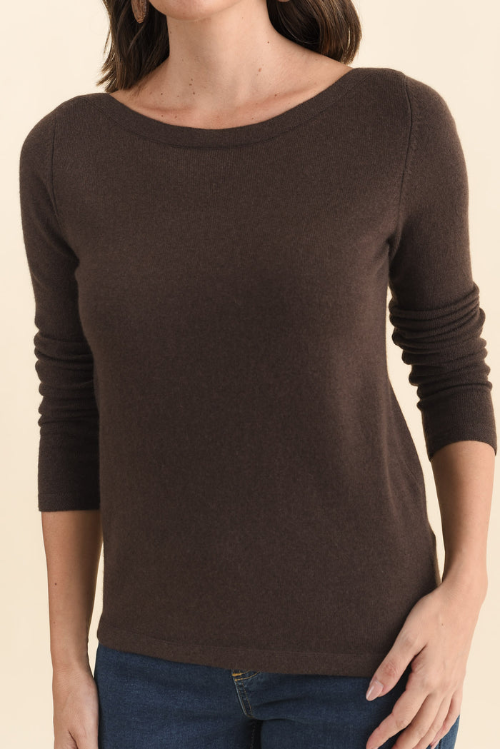 Valery Chocolate Wool Cashmere Jumper