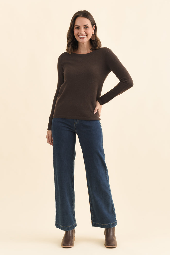 Valery Chocolate Wool Cashmere Jumper