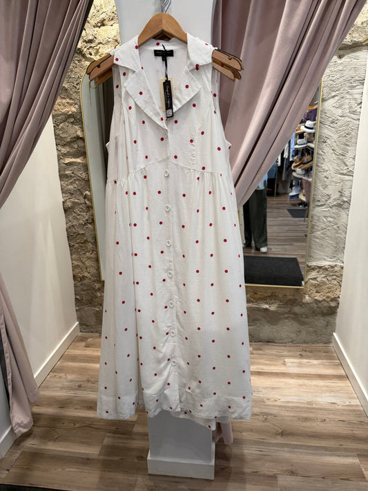 VELVET HEART CARI POLKA DOT DRESS-CARDINAL