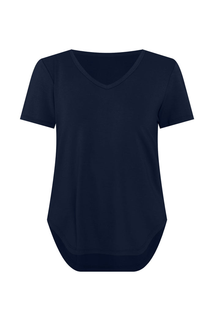 Veronica Navy Bamboo Tee,ghost-mani