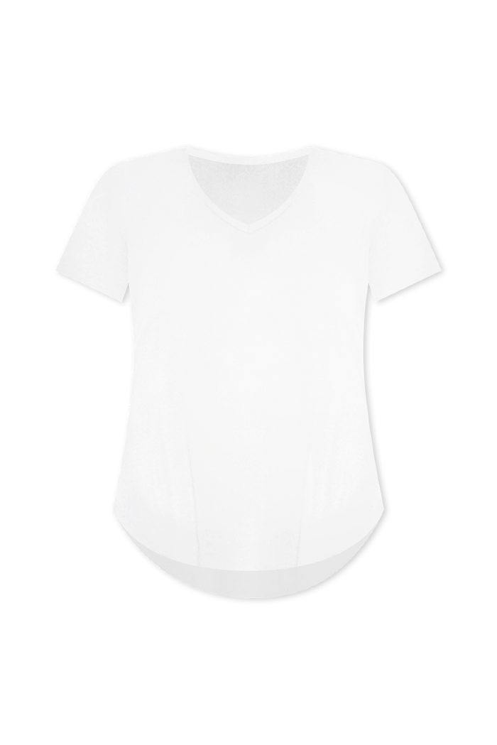 Veronica White Bamboo Tee,ghost-mani